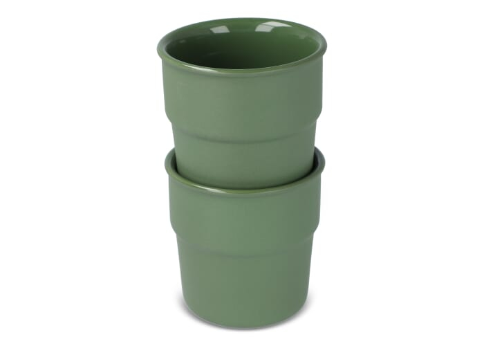 Set 2 mugs céramique 280 ml personnalisés InSideOut Fika Vert olive